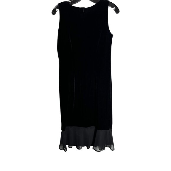 VINTAGE 90'S JESSICA HOWARD WOMEN'S BLACK VELVET COCKTAIL DRESS SZ 6 - Picture 3 of 6